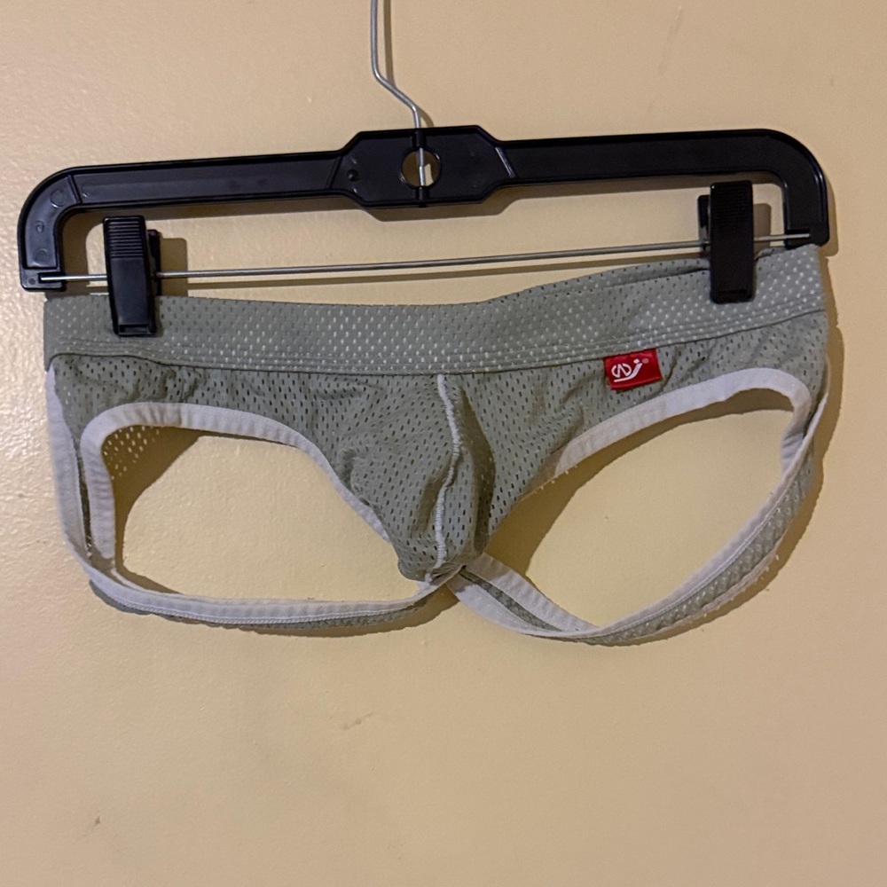 Wander Men's Mesh Briefs in Light gray with White Trim